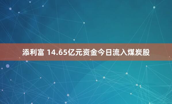 添利富 14.65亿元资金今日流入煤炭股